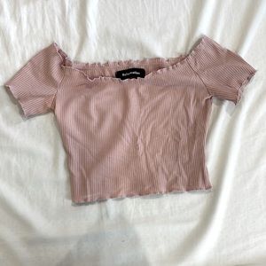 Reformation Off the Shoulder Crop Top